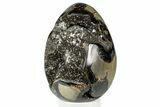 Septarian Dragon Egg Geode - Sparkly Black Crystals #329500-2